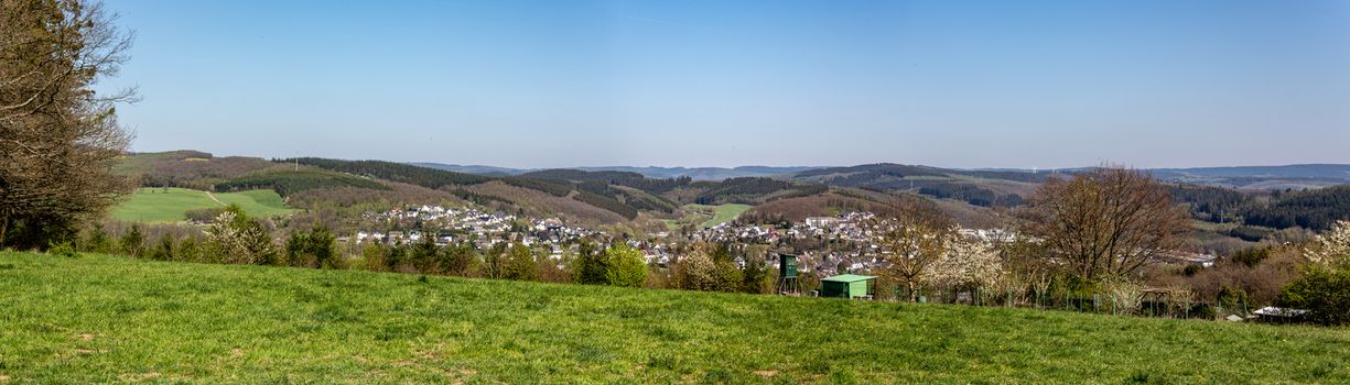 Panorama of the mountainous Siegerland