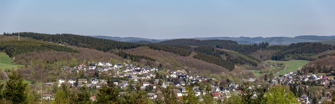Panorama of the mountainous Siegerland