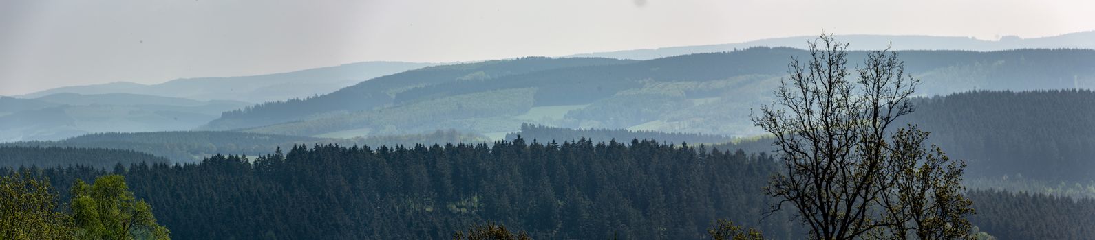 Panorama of the mountainous Siegerland
