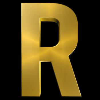 Alphabet gold font R