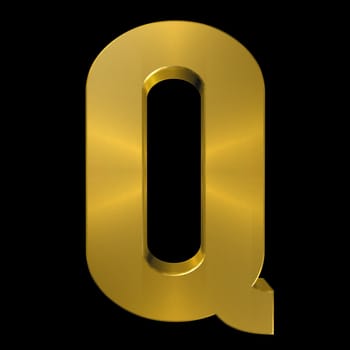 Alphabet gold font Q