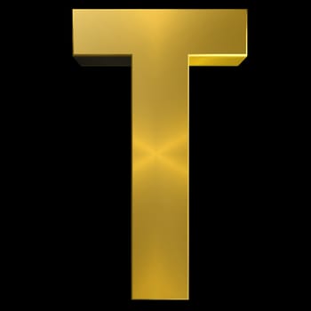 Alphabet gold font T