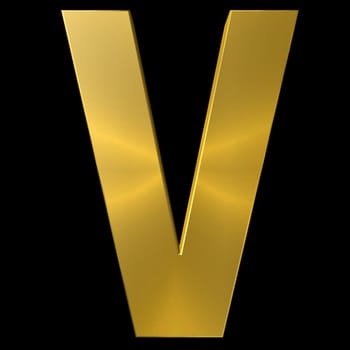Alphabet gold font V