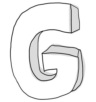 Alphabet font G cute  hand drawn