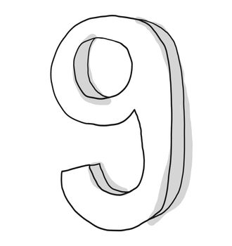 Alphabet font nine  cute  hand drawn