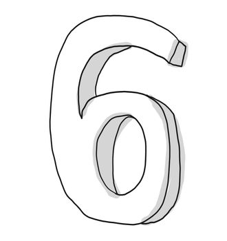 Alphabet font six  cute  hand drawn