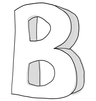 Alphabet font B cute  hand drawn
