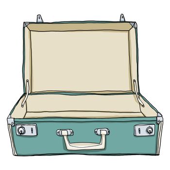 Vintage Luggage &  Suitcases Travel Open is empty cute illustration