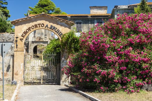 orbetello,italy july 26 2020:old Orbetello airport outside the walls
