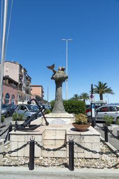 porto santo stefano,italy july 25 2020:monument to the sailors in porto santo stefano