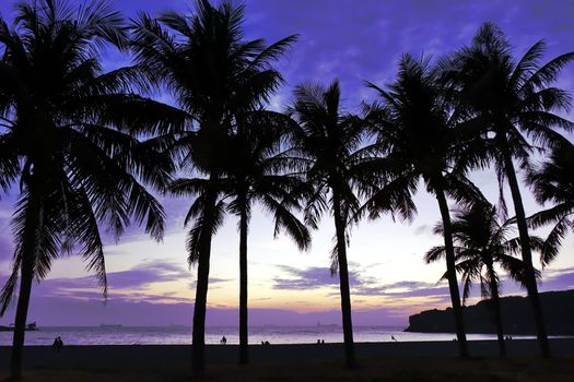 Dusk at the beach on Cijin Island near Kaohsiung City