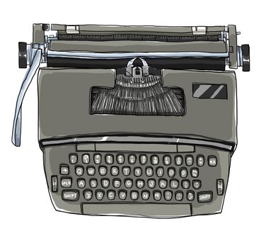Typewriter Vintage Electric cute art illustration