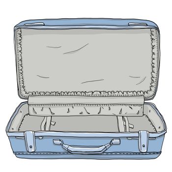 blue Vintage Luggage &  Suitcases  Open is empty cute illustration.jpg