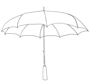 red Vintage  Umbrellas line art cute illustration