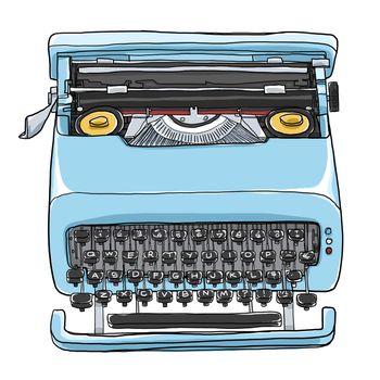 rare vintage Typewriter  art illustration