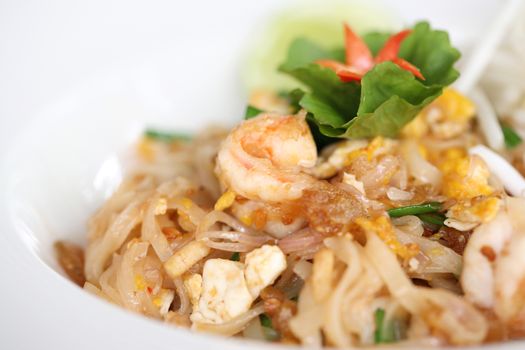 Thai food padthai fried noodle with shrimp