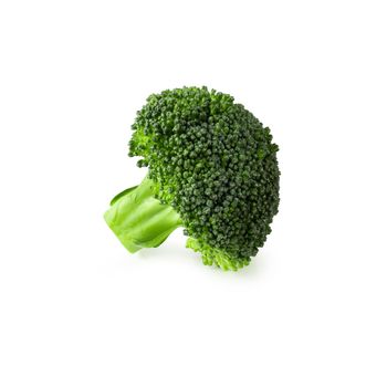 Fresh broccoli blocks for cooking isolated on white background.