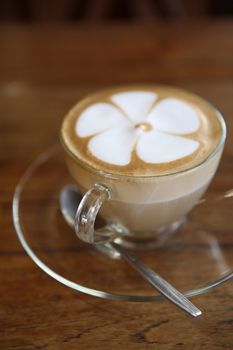 coffee on wood background