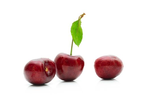 Cherry fruit on a white background