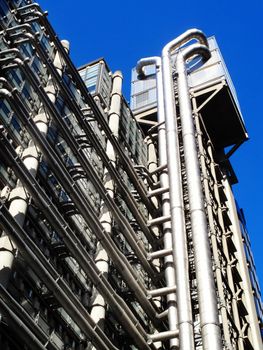 The Lloyd’s Building in the heart of the financial district of London England UK the skyscraper headquarters of the insurance firm Lloyd’s of London stock photo