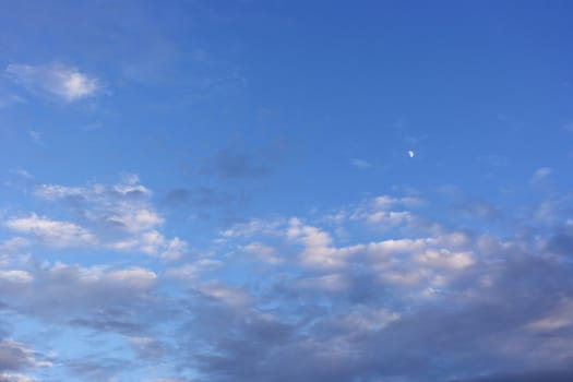 Beautiful eveing sky with clouds, air nature