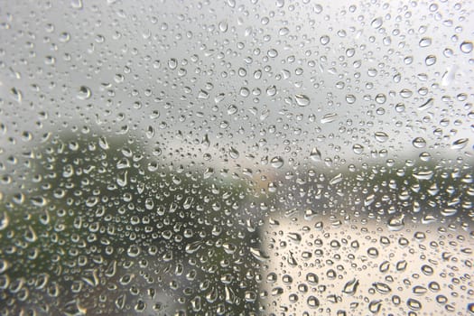 Drops of rain on the window, shallow dof