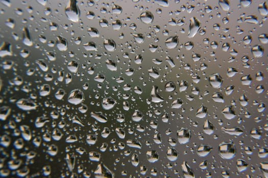 Drops of rain on the window, shallow dof