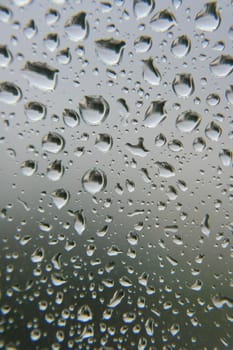 Drops of rain on the window, shallow dof