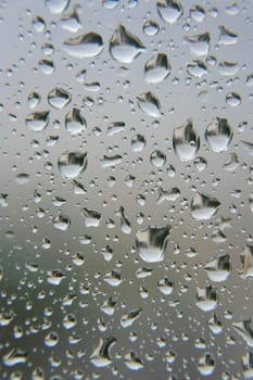 Drops of rain on the window, shallow dof