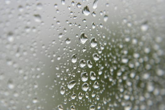 Drops of rain on the window, shallow dof