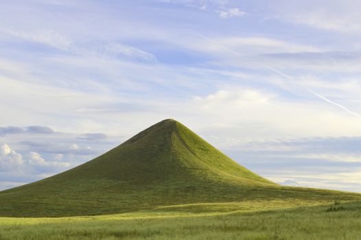 Summer landscape with mountain and blue sky