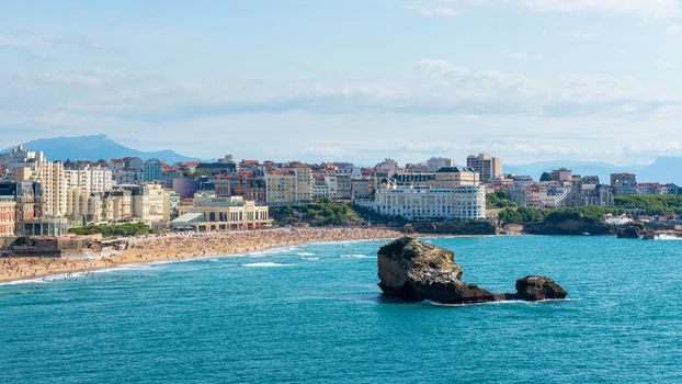 Biarritz Grande Plage (beach) in summer, France