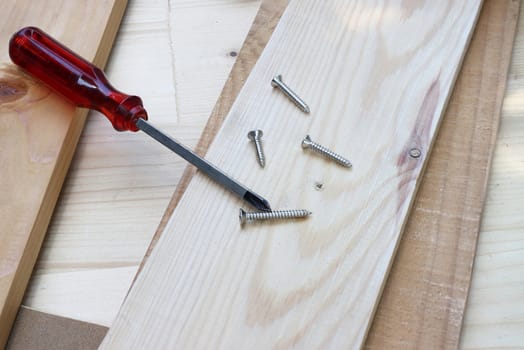 screwdriver nut on wood too for construction  craft 
