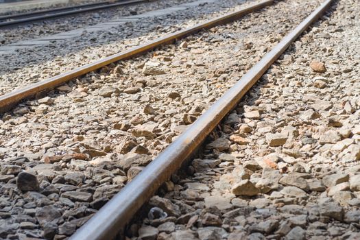 Iron rusty Railway tracks railroad for Trains