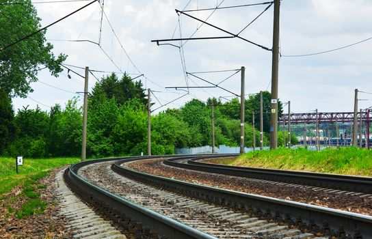 Cloth rail electrified railway line for trains