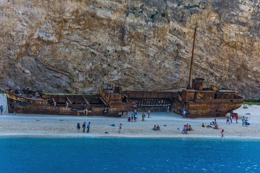 Bay wreck on Zakynthos island. Ionian Sea.


