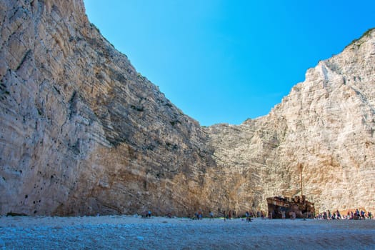 Bay wreck on Zakynthos island.