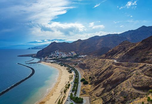 The view from the observation deck on the beach Las Teresitas Tenerife