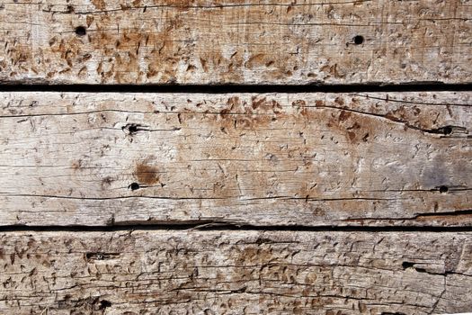 Old brown weathered distressed wood oak plank boards texture background stock photo