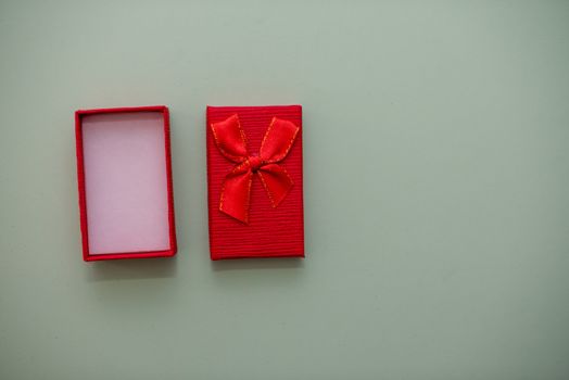 Red gift box shot from directly above