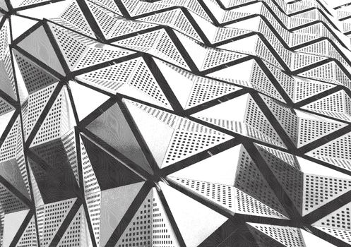 monochrome engraved effect geometric angular architectural modern abstract