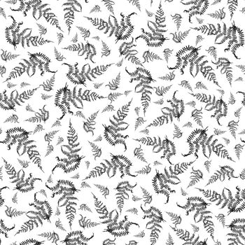 ornate seamless black and white modern repeating fern background design