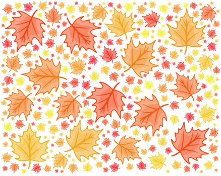 maple leaf red and yellow autumn themed modern seamless repeating design