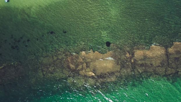 Amazing aerial view of Tuscany coastline, Italy from the drone.