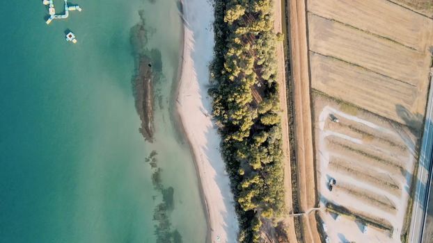 Amazing aerial view of Tuscany coastline in summer season, Italy.