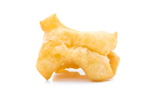 Youtiao deep-fried dough stick on a white background