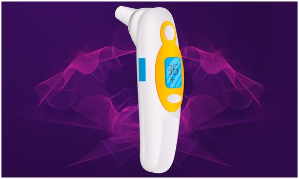 mock up illustration of infrared thermometer on abstract backgrounds