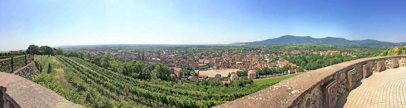 Obernai, Alsace, France, panoramic view to the city