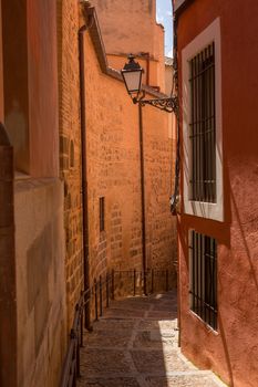 Toledo narrow street in Castile La Mancha, Spain