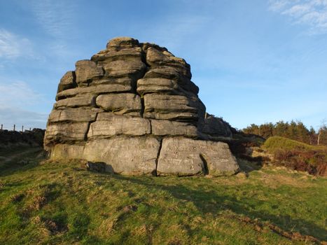 great rock a large gritstone outcrop in west yorkshire near todmorden
